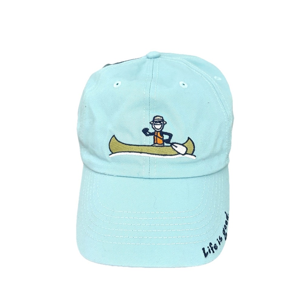 NWT Life is Good Hat Jake Kayak Canoe Fishing Chill Cap Blue Dad Hat Embroidered